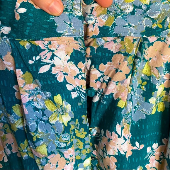 O’Neill Floral Green Button Front Dress. NWT - Picture 6 of 16